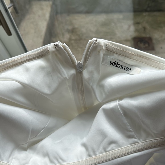 Odd Muse The Ultimate Muse Satin Bardot Mini Dress | White - Picture 9 of 11